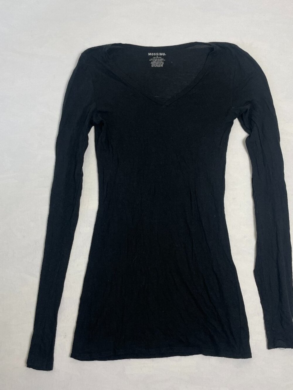 Mossimo Supply Co. Black Long Sleeve V‑Neck Shirt Small – Soft Stretch Bas